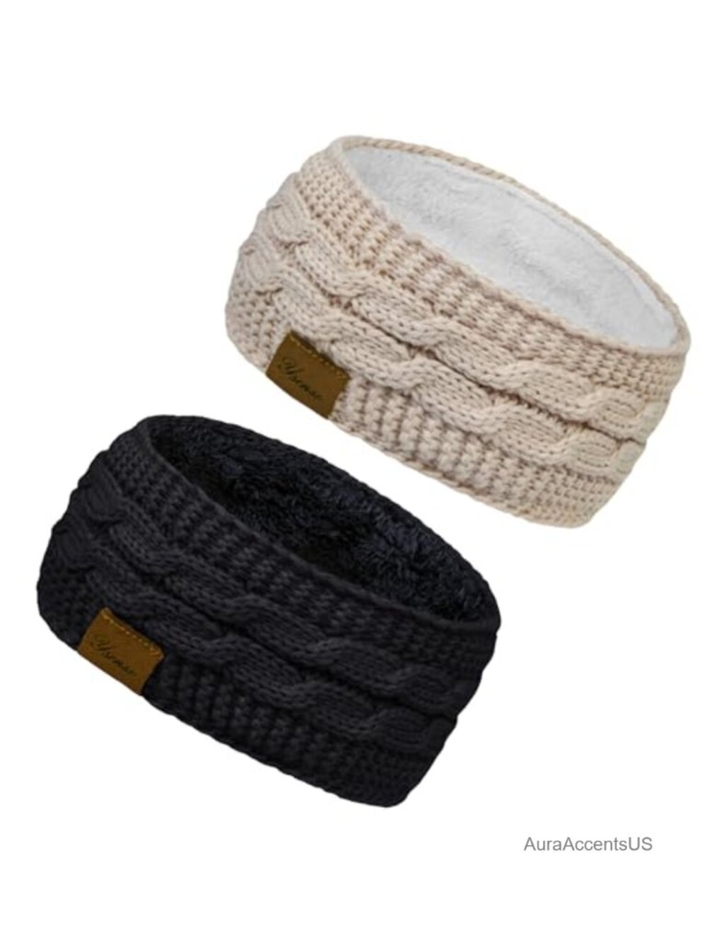 2 Pack Winter Headbands for Women Thick Warm Knit Ear Warmers